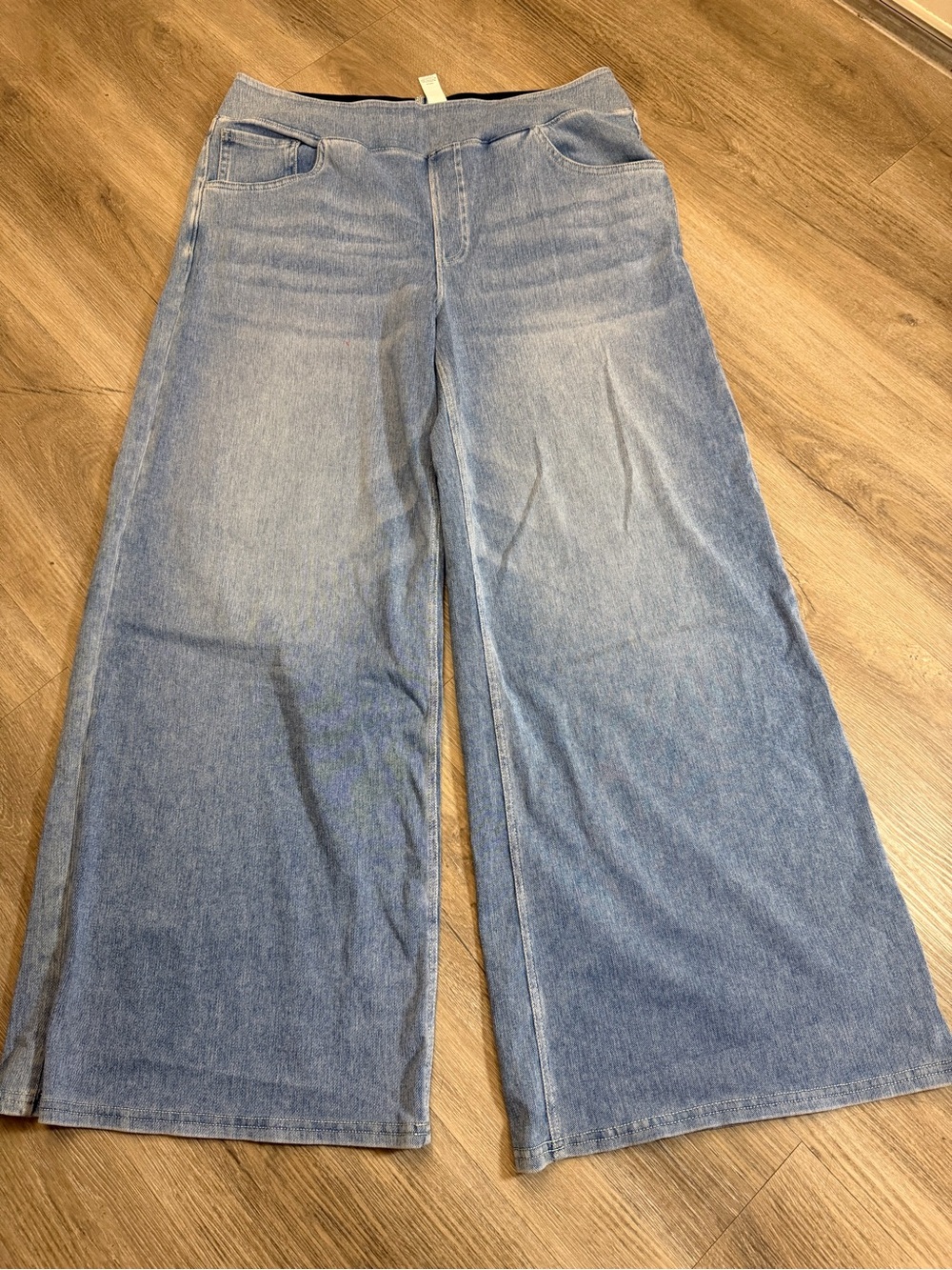 Halara Pull On Wide Leg Jeans Women’s XL Petite Light Blue 317